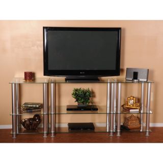RTA Home And Office Extra Tall Glass and Aluminum 75 TV Stand TVM 0075