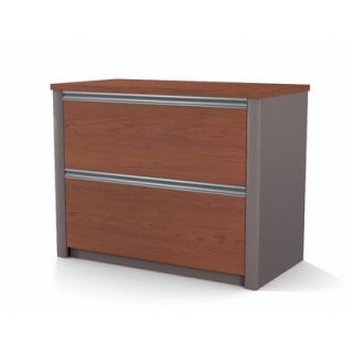 Bestar Connexion 2 Drawer  File 93631 39 Finish Bordeaux and Slate