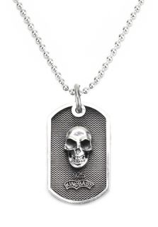 King Baby Studio 1235M  Jewelry,King Baby Sterling Silver Small Skull Dog Tag Pendant Necklace, Fashion Jewelry King Baby Studio Necklaces Jewelry