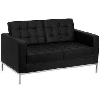 FlashFurniture Hercules Lacey Series Leather Love Seat with Encasing Frame ZB