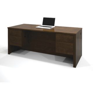 Bestar Prestige + Executive Desk With Dual Half Pedestals 99450 Finish Choco