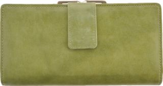 Budd Leather Distressed Leather Framed Clutch Wallet 552265