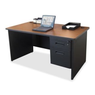 Lorell Single Pedestal Desk 67781 / 67782 Finish Cherry / Charcoal