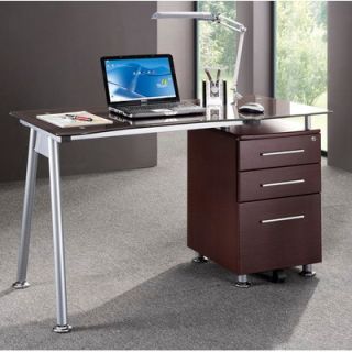 Techni Mobili Computer Desk with Side Cabinet in Chocolate RTA 1565