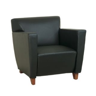 Office Star Leather Lounge Chair with Wood Legs SL8471/SL8871 Leather Color 