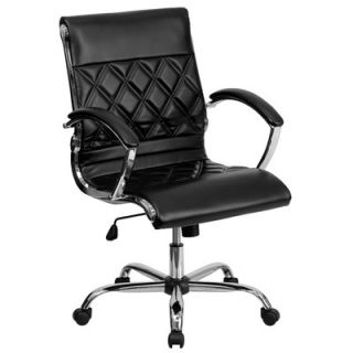 FlashFurniture Mid Back Leather Executive Office Chair GO 1297M MID BK GG / G