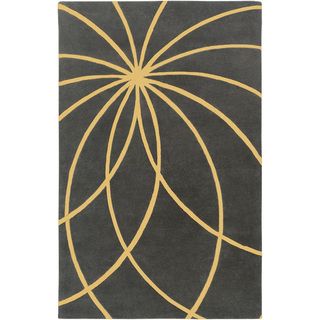 Hand tufted Beauvechain Iron Ore Floral Wool Rug (10 X 14)