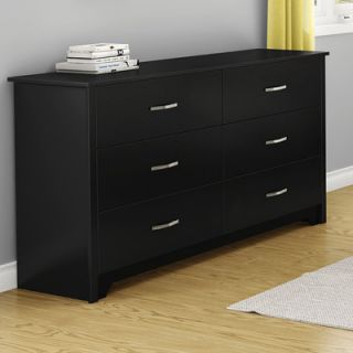 South Shore Fusion 6 Drawer Dresser 900 Finish Pure Black