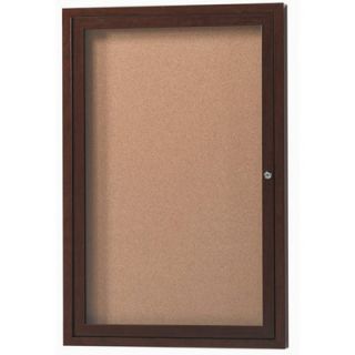 AARCO Enclosed Aluminum Bulletin Board with Wood Look Finish DCCO / W