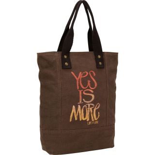 Life is good Utility Tote Yes is More, Dark Brown