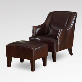 Lazzaro Leather Arm Chair and Ottoman C691 10 9012B