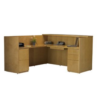 Mayline Luminary Reception Station with Return and 2 File Pedestals RSRBFC / 