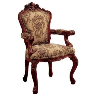 Design Toscano Carved Rocaille Fabric Arm Chair AF307