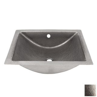 The Copper Factory Artisan Satin Nickel Copper Undermount Rectangular Bathroom Sink with Overflow (Drain Included)