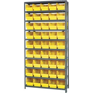 Quantum Storage Complete Shelving System with 6in. Bins — 36in.W x 12in.D x 75in.H, 45 bins (11 5/8in.L x 6 5/8in.W x 6in.H each), Model# 1275202  Single Side Bin Units