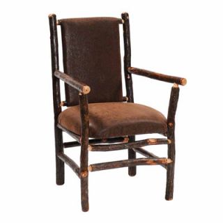 Fireside Lodge Hickory Back Fabric Arm Chair 86040 Color Stagecoach Brown