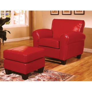 Wildon Home ® Chair with Ottoman 2019 CH Color Red