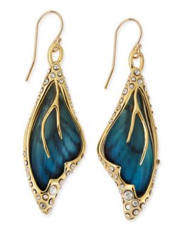 Pave Crystal Butterfly Wing Earrings, Azure   Alexis Bittar