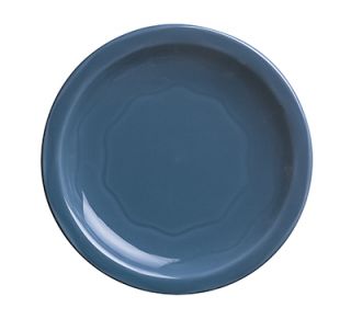 Syracuse China Plate w/ Cantina Carved Pattern & Shape, Flint Body, 7.25 in, Blueberry