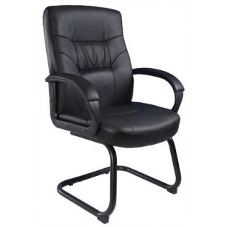 Boss Office Products Leather Guest Chair with Cantilever Sled Base B7519
