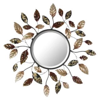 Decorative Leaf Mirror   Multicolored