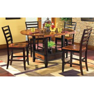 Steve Silver Acacia 5 piece Counter Height Lazy Susan And Storage Dining Set Brown Size 5 Piece Sets