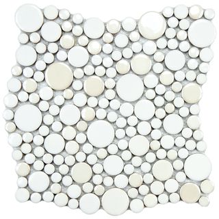 Somertile 11.25x12 inch Posh Bubble White Porcelain Mosaic Tiles (set Of 10)