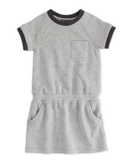Girls French Terry Dress, Heather Gray, 4 6X   Vince