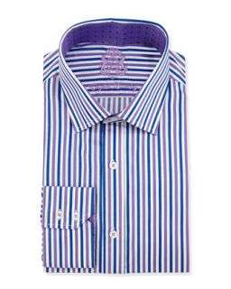 Two Tone Striped Dress Shirt, Blue/Lavender
