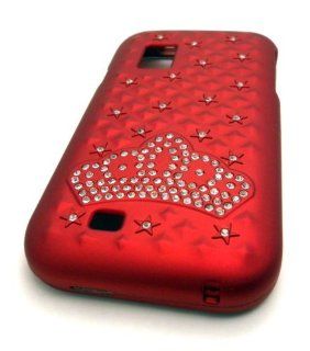 Samsung Galaxy S S950c 950c Showcase RED PRINCESS CROWN BLING GEM JEWEL HARD Case Skin Cover Mobile CellPhone Phone Accessory Protector Straight Talk Cell Phones & Accessories