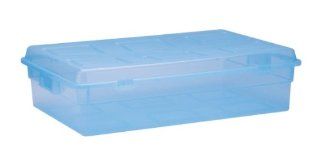 United Solutions Under The Bed Stuffer Storage Box, 24 1/8" x 16 7/8" x 6 1/4", Tinted Blue   E Book Reader Accessory Bundles