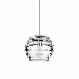 WAC Lighting MP 916 CL/CH Clarity Collection 1 Light Monopoint Pendant, Chrome with Clear Hand Blown Glass Shade   Ceiling Pendant Fixtures  