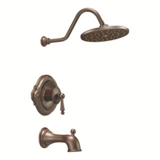 Moen Waterhill Oil Rubbed Bronze 1 Handle Bathtub and Shower Faucet Trim Kit with Rain Showerhead