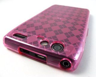Pink Argyle Hard TPU Gel Skin Case For MOTOROLA Droid RAZR MAXX XT916 Cell Phones & Accessories