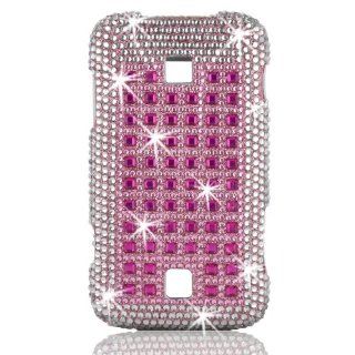 Talon Full Diamond Bling Phone Shell for Huawei M860 Ascend (Pink Studs) Cell Phones & Accessories