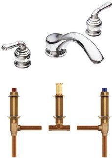 Moen T951 4792 Monticello Two Handle Low Arc Roman Tub Faucet with Valve, Chrome   Faucet And Valve Washers  