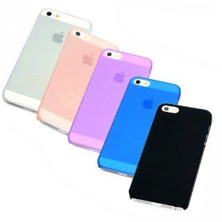 BlueMart � Foggy Series 5Pcs Hard PC Skin Case Cover for Apple iPhone 5 Plus BlueMart Cable Tie   Black, Clear, Pink, Blue, Purple Cell Phones & Accessories