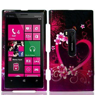 Hot Pink Heart Flower Hard Cover Case for Nokia Lumia 920 Cell Phones & Accessories