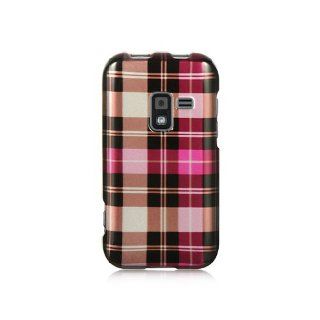 Hot Pink Plaid Hard Cover Case for Samsung Galaxy Attain 4G SCH R920 Cell Phones & Accessories
