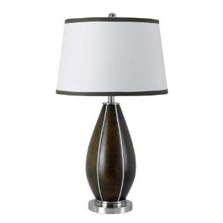 Cal Lighting BO 954TB Table Lamp with White Fabric Shades, Sable Finish    