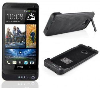 Black 3800mah External Battery Power Bank Case Cover w/ Holder for HTC One M7 Cell Phones & Accessories