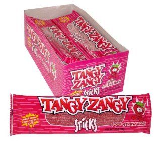 Tangy Zangy Sticks Sour Strawberry (Pack of 12)  Candy  Grocery & Gourmet Food