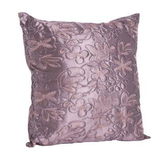 Belvedere Cord Embroidery Decorative Throw Pillow, Filler Included, 16" Square (Purple)  