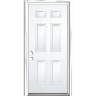 ReliaBilt 6 Panel Prehung Inswing Steel Entry Door (Common 32 in x 80 in; Actual 33 in x 81 in)
