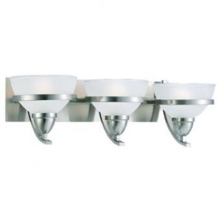 Sea Gull Lighting 44117 962 Eternity Three Light Wall Sconce, Brushed Nickel Finish with Satin Etched Glass    