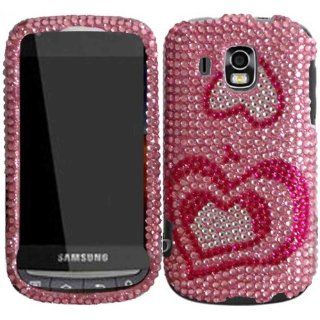 Pink Hearts Full Diamond Bling Case Cover for Samsung Transform Ultra M930 Cell Phones & Accessories