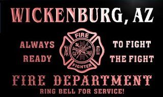 qy50692 r FIRE DEPT WICKENBURG, AZ ARIZONA Firefighter Neon Sign   Business And Store Signs
