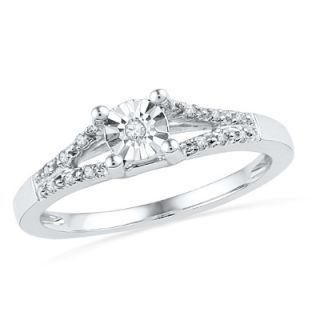 Diamond Accent Split Shank Promise Ring in 10K White Gold   Zales