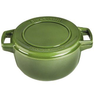 KitchenAid 6 qt. Porcelain Enamel Professional Cast Iron Dutch Oven and Grill Pan, Ivy Green Kitchen & Dining