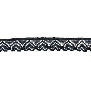 Wholeport Black Elastic Lace 1.5cm wide Soft Lace Trim By the Yard